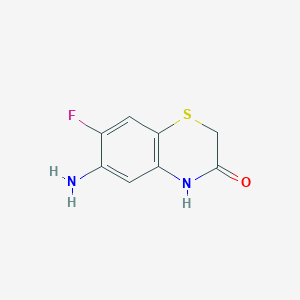 molecular formula C8H7FN2OS B8484626 6-Amino-7-fluoro-2H-1,4-benzothiazin-3(4H)-one 
