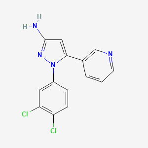 molecular formula C14H10Cl2N4 B8484632 1-(3,4-Dichlorophenyl)-5-pyridin-3-yl-1H-pyrazol-3-yl amine CAS No. 623158-62-3