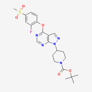 4-[4-(2-Fluoro-4-methanesulfonyl-phenoxy)-pyrazolo[3,4-d]pyrimidin-1-yl]-piperidine-1-carboxylic acid tert-butyl ester