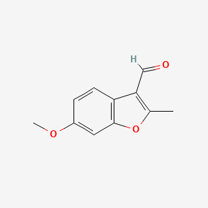 molecular formula C11H10O3 B8484680 6-Methoxy-2-methylbenzofuran-3-carbaldehyde 