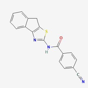 4-cyano-N-(8H-indeno[1,2-d]thiazol-2-yl)benzamide