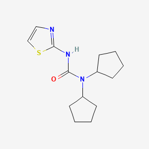 molecular formula C14H21N3OS B8484807 N,N-Dicyclopentyl-N'-1,3-thiazol-2-ylurea CAS No. 920278-38-2