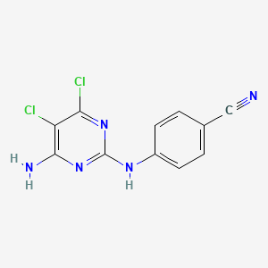molecular formula C11H7Cl2N5 B8484836 4-((4-Amino-5,6-dichloropyrimidin-2-yl)amino)benzonitrile 