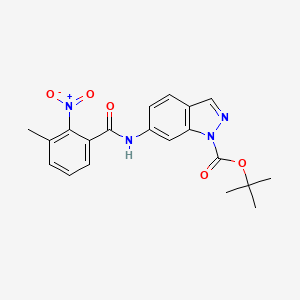 molecular formula C20H20N4O5 B8484923 1h-Indazole-1-carboxylic acid,6-[(3-methyl-2-nitrobenzoyl)amino]-,1,1-dimethylethyl ester 
