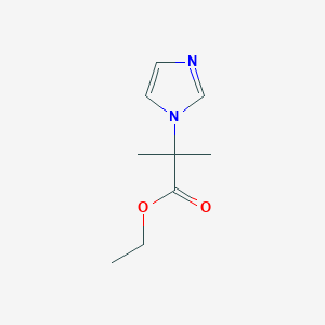 molecular formula C9H14N2O2 B8484941 2-Imidazol-1-yl-2-methyl-propionic acid ethyl ester 