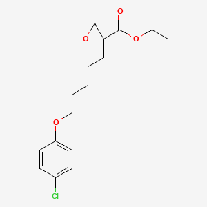 molecular formula C16H21ClO4 B8485086 Ethyl 2-[5-(4-chlorophenoxy)pentyl]oxirane-2-carboxylate CAS No. 82258-48-8