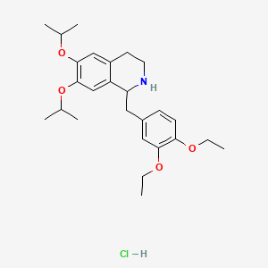 molecular formula C26H38ClNO4 B8485096 1-(3',4'-Diethoxybenzyl)-6,7-diisopropoxy-1,2,3,4-tetrahydroisoquinoline hydrochloride CAS No. 69373-98-4