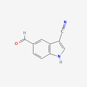 molecular formula C10H6N2O B8485134 5-Formyl-1H-indole-3-carbonitrile 