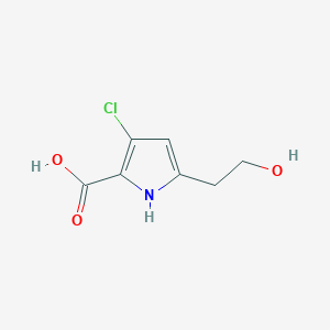 molecular formula C7H8ClNO3 B8485222 3-chloro-5-(2-hydroxyethyl)-1H-pyrrole-2-carboxylic acid 