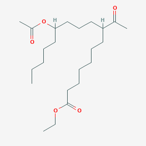 molecular formula C23H42O5 B8485306 Ethyl 8-acetyl-12-(acetyloxy)heptadecanoate CAS No. 54315-58-1