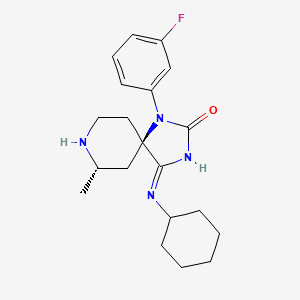 (5R,7S,Z)-4-(Cyclohexylimino)-1-(3-fluorophenyl)-7-methyl-1,3,8-triazaspiro[4.5]decan-2-one