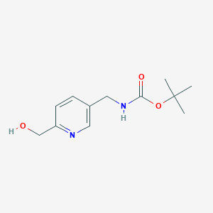 molecular formula C12H18N2O3 B8485422 3-(Tert-butoxycarbonylamino-methyl)-6-hydroxymethyl-pyridine 