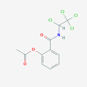 molecular formula C11H9Cl4NO3 B8485434 2-[(1,2,2,2-Tetrachloroethyl)carbamoyl]phenyl acetate CAS No. 75064-82-3