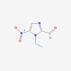 molecular formula C6H7N3O3 B8485474 1-Ethyl-5-nitro-2-imidazolecarboxaldehyde 