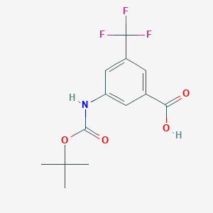 molecular formula C13H14F3NO4 B8485501 3-Tert-butoxycarbonylamino-5-trifluoromethyl-benzoic acid 
