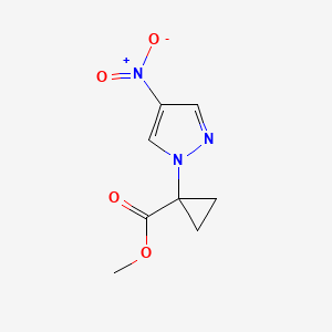 molecular formula C8H9N3O4 B8485546 methyl 1-(4-nitro-1H-pyrazol-1-yl)cyclopropanecarboxylate 