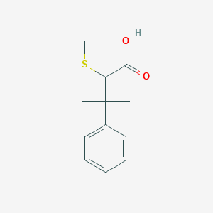 molecular formula C12H16O2S B8485562 3-Methyl-2-(methylsulfanyl)-3-phenylbutanoic acid 