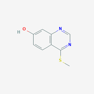 molecular formula C9H8N2OS B8485597 7-Hydroxy4-methylsulphanylquinazoline 