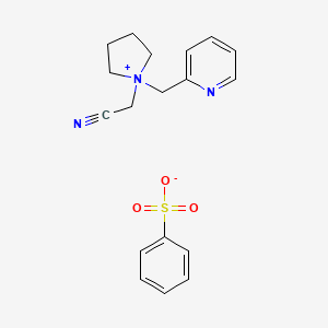 molecular formula C18H21N3O3S B8485628 (1-(2-Pyridinylmethyl)-15-pyrrolidin-1-yl)acetonitrile benzenesulfonate CAS No. 60032-56-6