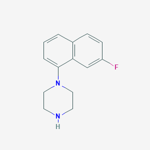 molecular formula C14H15FN2 B8485639 1-(7-Fluoro-1-naphthyl)piperazine 