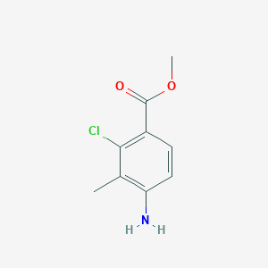 molecular formula C9H10ClNO2 B8485651 4-Amino-2-chloro-3-methyl-benzoic acid methyl ester 
