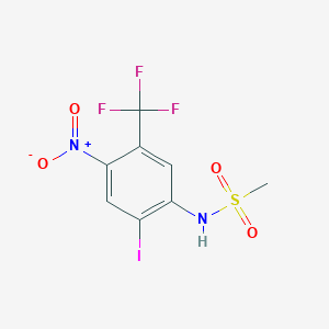 molecular formula C8H6F3IN2O4S B8485678 N-[2-Iodo-4-nitro-5-(trifluoromethyl)phenyl]methanesulfonamide CAS No. 868692-42-6