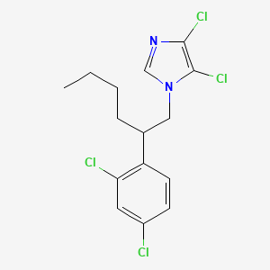 molecular formula C15H16Cl4N2 B8485713 4,5-Dichloro-1-[2-(2,4-dichlorophenyl)hexyl]-1H-imidazole CAS No. 61019-77-0
