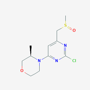 molecular formula C11H16ClN3O2S B8485725 (R)-4-(2-chloro-6-(methylsulfinylmethyl)pyrimidin-4-yl)-3-methylmorpholine 