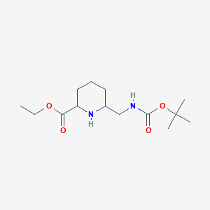 molecular formula C14H26N2O4 B8485798 Ethyl 6-({[(tert-butoxy)carbonyl]amino}methyl)piperidine-2-carboxylate 