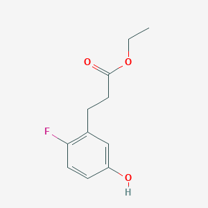 molecular formula C11H13FO3 B8485917 Ethyl 3-(2-fluoro-5-hydroxyphenyl)propanoate 
