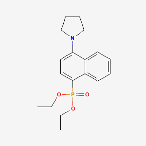 molecular formula C18H24NO3P B8485973 (4-Pyrrolidin-1-ylnaphthalen-1-yl)phosphonic acid diethyl ester CAS No. 870888-98-5