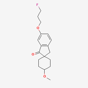 molecular formula C18H23FO3 B8486016 6'-(3-Fluoropropoxy)-4-methoxyspiro[cyclohexane-1,2'-inden]-1'(3'H)-one 