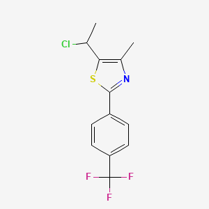 molecular formula C13H11ClF3NS B8486028 5-(1-Chloroethyl)-4-methyl-2-[4-(trifluoromethyl)phenyl]-1,3-thiazole CAS No. 805237-76-7