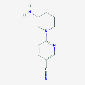 molecular formula C11H14N4 B8486030 6-(3-Aminopiperidin-1-yl)nicotinonitrile 