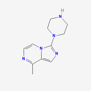 molecular formula C11H15N5 B8486047 Imidazo[1,5-a]pyrazine,8-methyl-3-(1-piperazinyl)- 