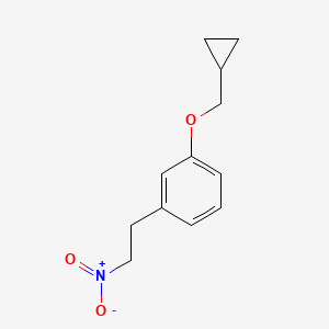 molecular formula C12H15NO3 B8486091 1-Cyclopropylmethoxy-3-(2-nitro-ethyl)-benzene 