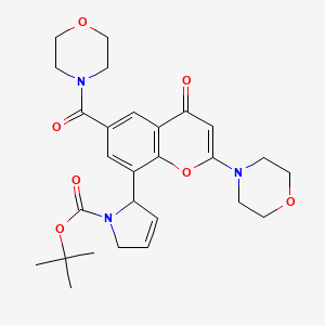 molecular formula C27H33N3O7 B8486110 tert-butyl 2-(6-(morpholine-4-carbonyl)-2-morpholino-4-oxo-4H-chromen-8-yl)-2,5-dihydro-1H-pyrrole-1-carboxylate 