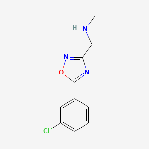 molecular formula C10H10ClN3O B8486157 1-[5-(3-chlorophenyl)-[1,2,4]oxadiazol-3-yl]-N-methylmethanamine 