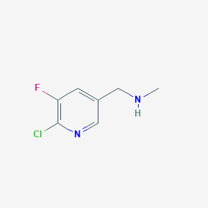 molecular formula C7H8ClFN2 B8486176 N-[(6-chloro-5-fluoropyridin-3-yl)methyl]methanamine 