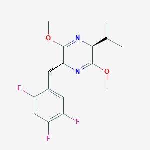 molecular formula C16H19F3N2O2 B8486184 Pyrazine, 2,5-dihydro-3,6-dimethoxy-2-(1-methylethyl)-5-[(2,4,5-trifluorophenyl)methyl]-, (2S,5R)- 