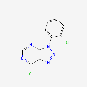 molecular formula C10H5Cl2N5 B8486212 7-chloro-3-(2-chlorophenyl)-3H-[1,2,3]triazolo[4,5-d]pyrimidine 