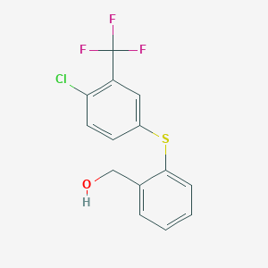molecular formula C14H10ClF3OS B8486263 (2-{[4-Chloro-3-(trifluoromethyl)phenyl]sulfanyl}phenyl)methanol CAS No. 61150-41-2