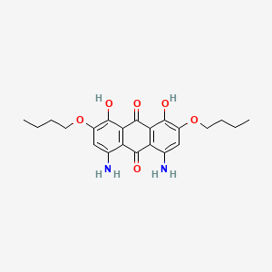 molecular formula C22H26N2O6 B8486270 4,5-Diamino-2,7-dibutoxy-1,8-dihydroxyanthracene-9,10-dione CAS No. 88602-44-2