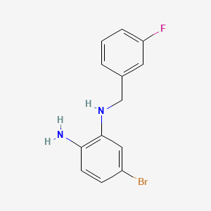 molecular formula C13H12BrFN2 B8486281 5-bromo-N1-(3-fluorobenzyl)benzene-1,2-diamine 