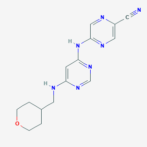 5-(6-((tetrahydro-2H-pyran-4-yl)methylamino) pyrimidin-4-ylamino)pyrazine-2-carbonitrile