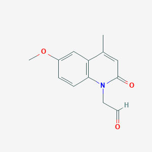molecular formula C13H13NO3 B8486356 2-(6-Methoxy-4-methyl-2-oxo-1-quinolyl)acetaldehyde 