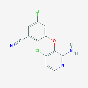 molecular formula C12H7Cl2N3O B8486378 3-[(2-Amino-4-chloropyridin-3-yl)oxy]-5-chlorobenzonitrile 