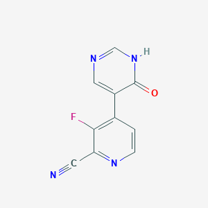 3-Fluoro-4-(4-hydroxypyrimidin-5-yl)picolinonitrile