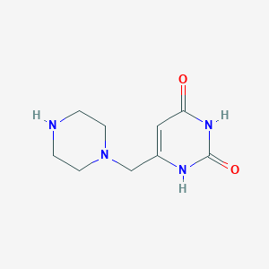 molecular formula C9H14N4O2 B8486411 1-[(2,6-Dioxo-1,2,3,6-tetrahydro pyrimidine-4-yl)methyl]piperazine 
