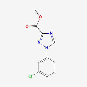 molecular formula C10H8ClN3O2 B8486471 1-(3-chlorophenyl)-1H-1,2,4-triazole-3-carboxylic acid methyl ester 